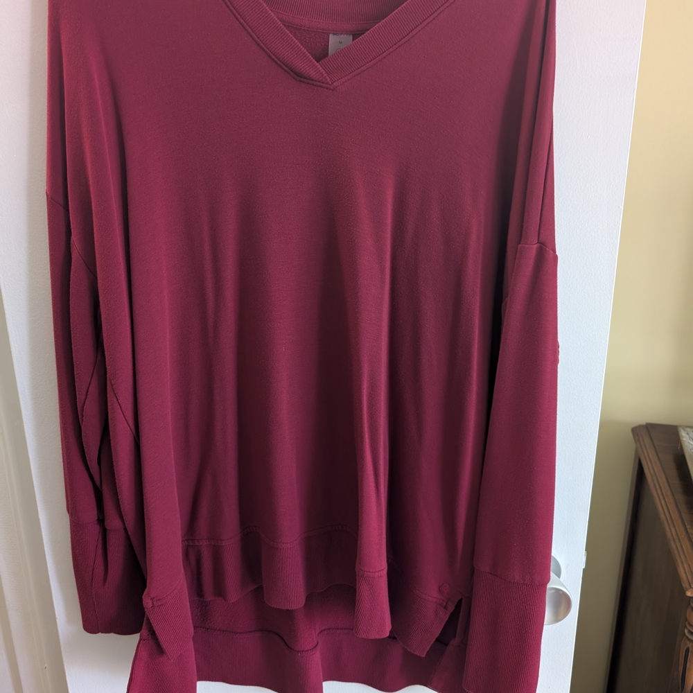 Lou & Grey Deep Red V-Neck Tunic